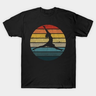 Dancer Silhouette On A Distressed Retro Sunset design T-Shirt